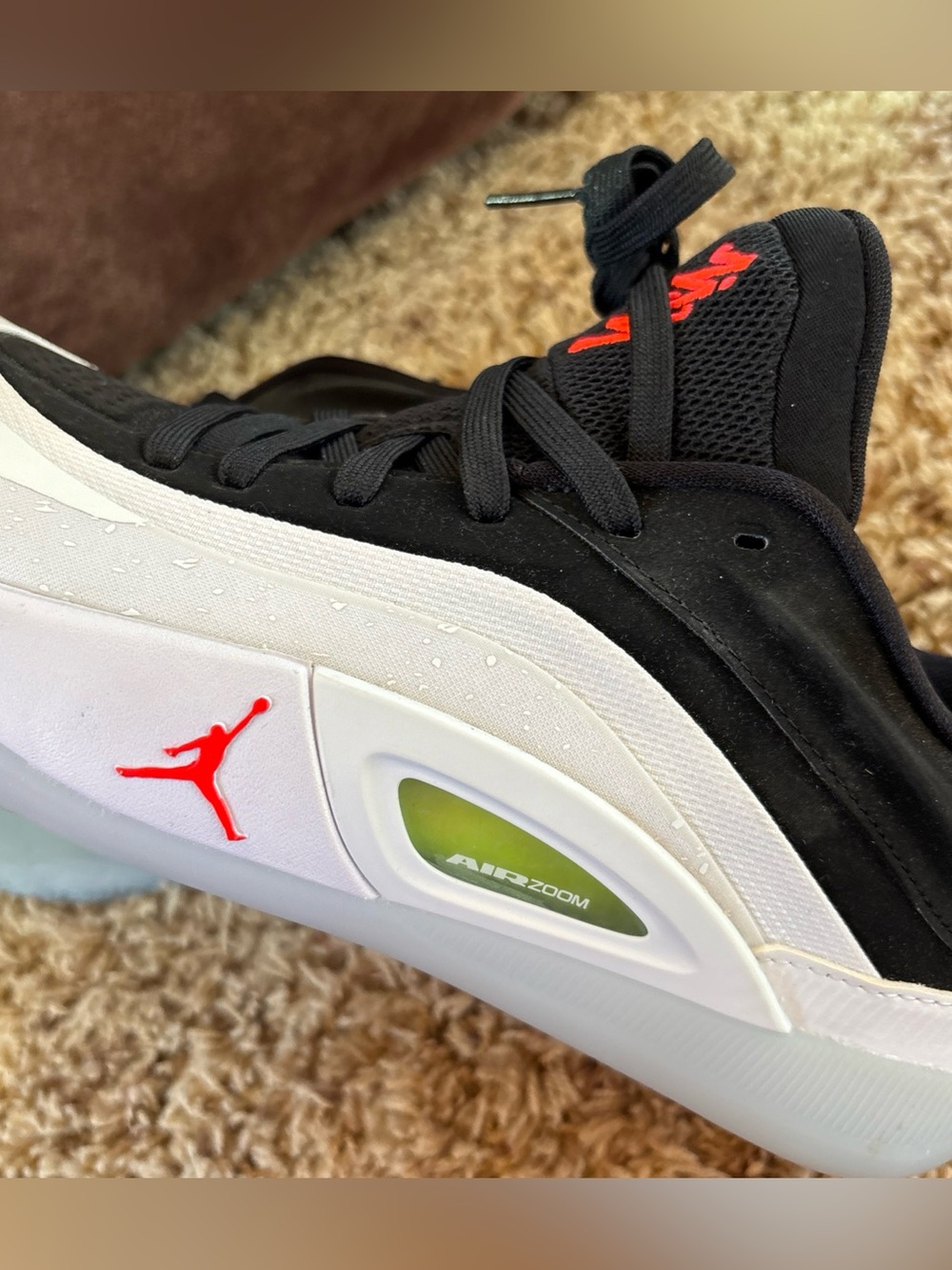 Nike Jordan Zion 4 PF White Bright Crimson Black Volt FB1802-100 Men Size 7.5 - Picture 8 of 9